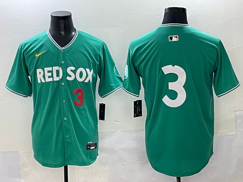 Men 2025 Boston Red Sox #3 No Name Green Joint Name Nike MLB Jersey style 4->boston red sox->MLB Jersey
